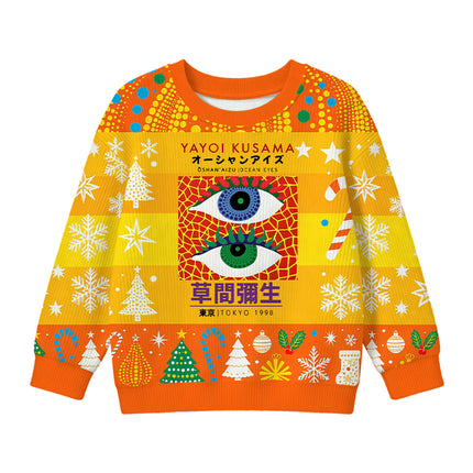 Uglysweatershops Japanese Art Eyes Kids Ugly Sweater