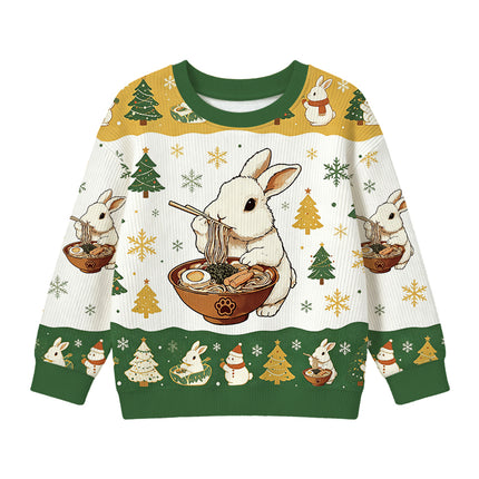 Uglysweatershops Bunny:One More Bowl Kids Ugly Sweater