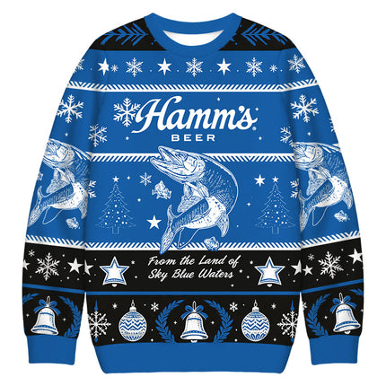 Uglysweatershops Land of Sky Blue Christmas Ugly Sweatshirt