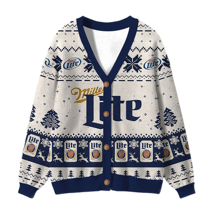Uglysweatershops Blue Lite Ugly Cardigan Sweater