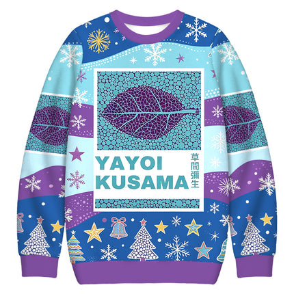 Uglysweatershops Purple Leafe Christmas Ugly Sweatshirt