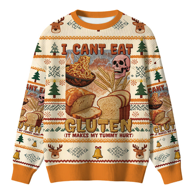 Uglysweatershops I Can't Eat Gluten Funny Meme Christmas Ugly Sweater