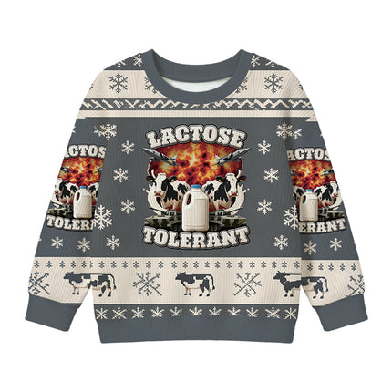 Uglysweatershops Lactose Tolerant Funny Meme Kids Ugly Sweater
