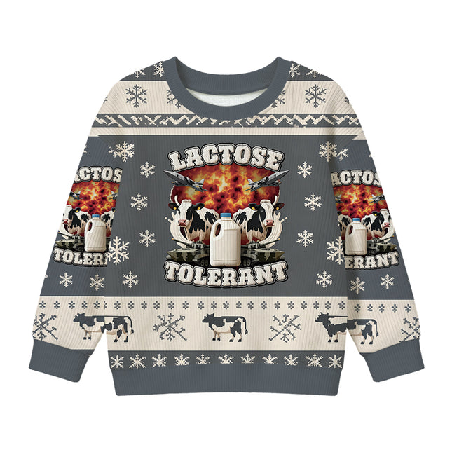 Uglysweatershops Lactose Tolerant Funny Meme Kids Ugly Sweater