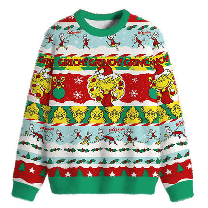 Uglysweatershops Dacing Funny Fuzzy Christmas Ugly Sweatshirt