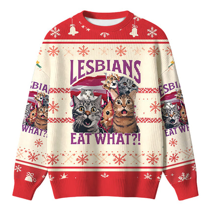 Uglysweatershops Red Lesbians Eat What Funny Christmas Ugly Sweater