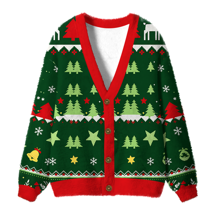 Uglysweatershops The Boys Funny Fuzzy Ugly Cardigan Sweatshirt