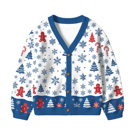Uglysweatershops Wildflowers Kids Ugly Cardigan Sweater