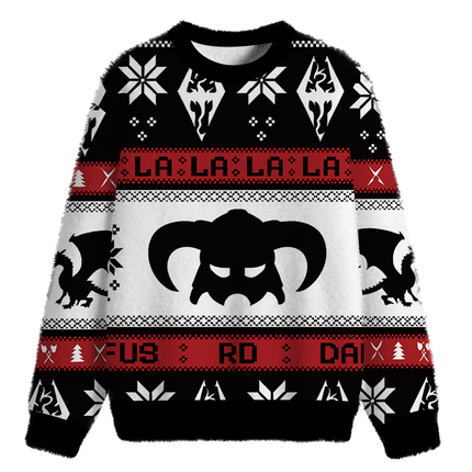 Uglysweatershops Funny Mask Fuzzy Christmas Ugly Sweatshirt