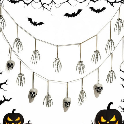 Uglysweatershops Halloween 2-Pack Skull Hand Bone Wall Hanging Decorations
