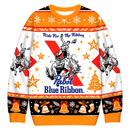 Uglysweatershops Vintage Rodeo Cowboy Ride Christmas Ugly Sweatshirt