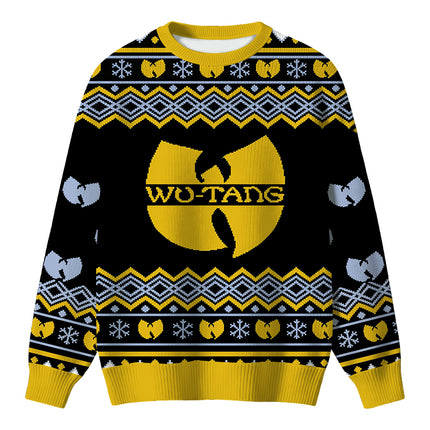 Uglysweatershops Snowflakes Yellow Black Christmas Ugly Sweater