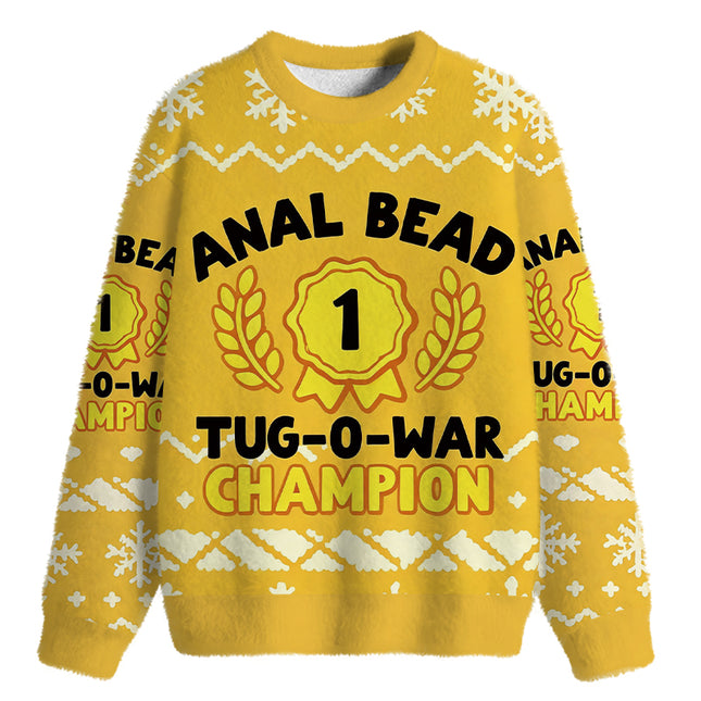 Uglysweatershops Champion Funny Fuzzy Christmas Ugly Sweatshirt