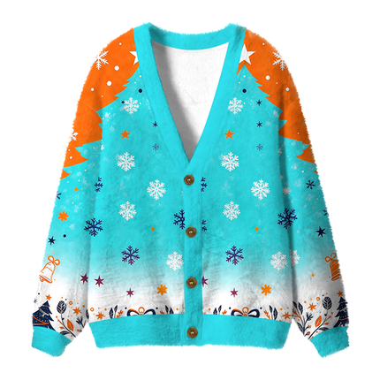 Uglysweatershops Hunting Can Evolution Natural Fuzzy Ugly Cardigan Sweatshirt