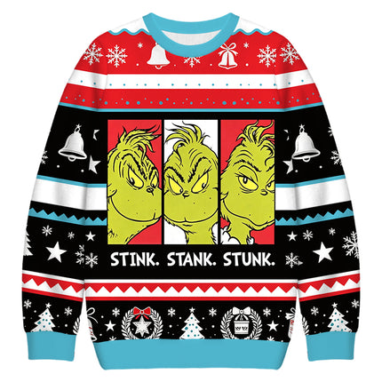 Uglysweatershops Stink Stank Stunk Christmas Ugly Sweatshirt