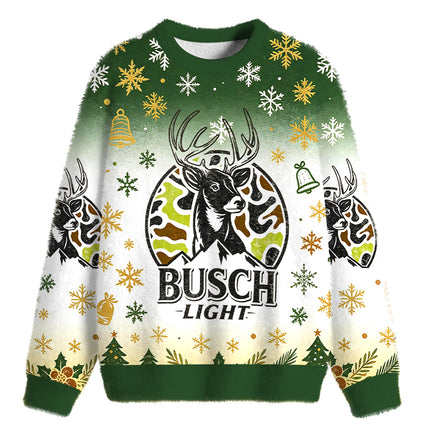 Uglysweatershops Deer Hunting Fuzzy Christmas Ugly Sweatshirt