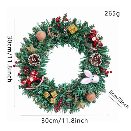 Uglysweatershops Christmas Little Red Horse Flower Wreath