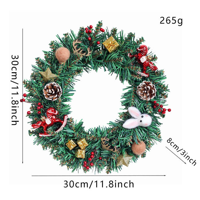 Uglysweatershops Christmas Little Red Horse Flower Wreath