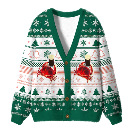 Uglysweatershops Have This One with Me Fuzzy Ugly Cardigan Sweatshirt