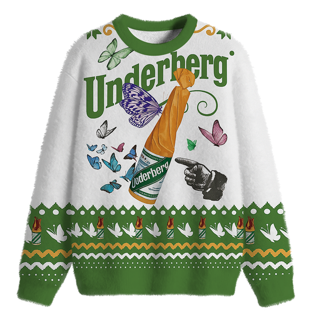Uglysweatershops Finger Vintage Fuzzy Christmas Ugly Sweatshirt