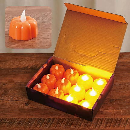 Uglysweatershops Halloween 3-Pack Cute Mini Pumpkin Electronic Candle Lamp