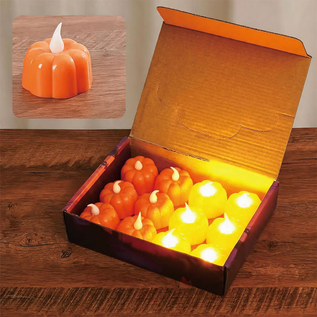 Uglysweatershops Halloween 3-Pack Cute Mini Pumpkin Electronic Candle Lamp