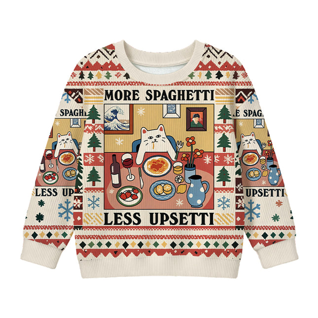 Uglysweatershops More Spaghetti Less Upsetti Kids Ugly Sweater