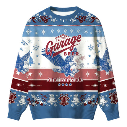 Uglysweatershops Blue Eagle Christmas Ugly Sweater
