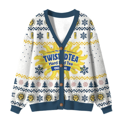 Uglysweatershops Hard Tea Ugly Cardigan Sweater