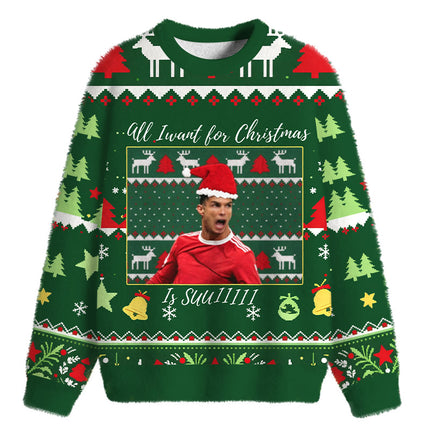 Uglysweatershops The Boys Funny Fuzzy Christmas Ugly Sweatshirt