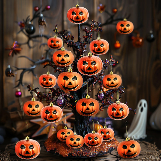 Uglysweatershops Halloween Retro Style Simulated 3-Piece Pumpkin Decorations