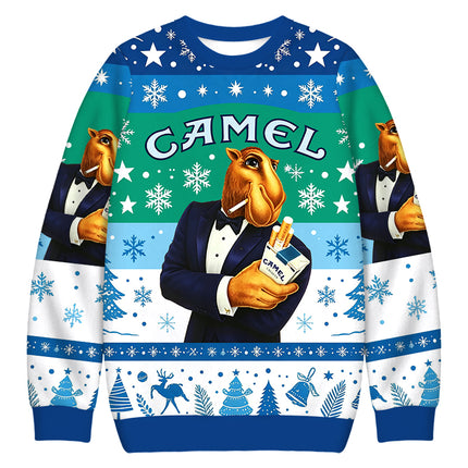 Uglysweatershops Retro Tobacco Smoking Christmas Ugly Sweatshirt