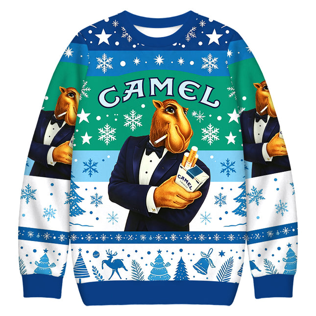 Uglysweatershops Retro Tobacco Smoking Christmas Ugly Sweatshirt