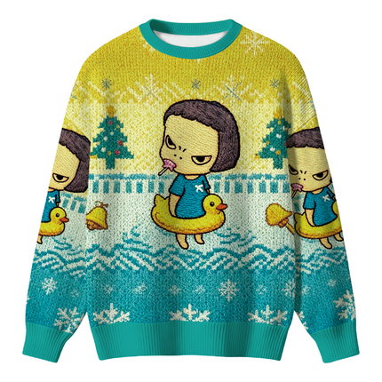 Uglysweatershops Girl Eating Lollipop Christmas Ugly Sweater