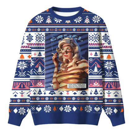 Uglysweatershops Vintage Women Smoking Christmas Ugly Sweater