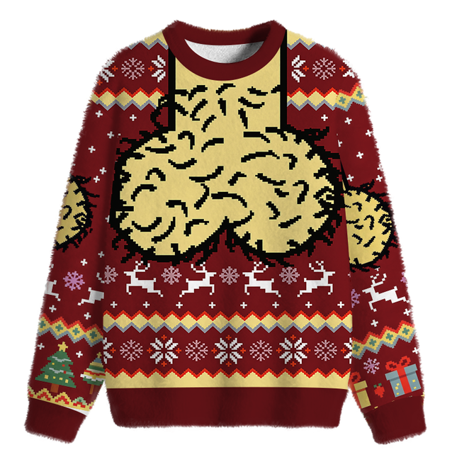 Uglysweatershops Hilarious Naughty Fuzzy Christmas Ugly Sweatshirt
