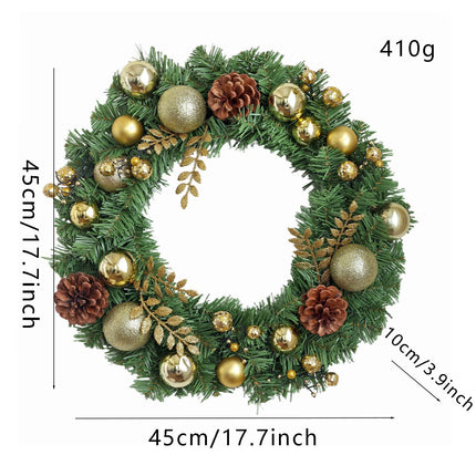 Uglysweatershops Christmas Golden Pine Cone Wreath