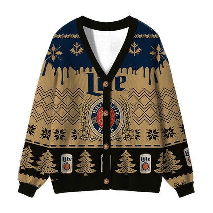 Uglysweatershops Brown Lite Ugly Cardigan Sweater