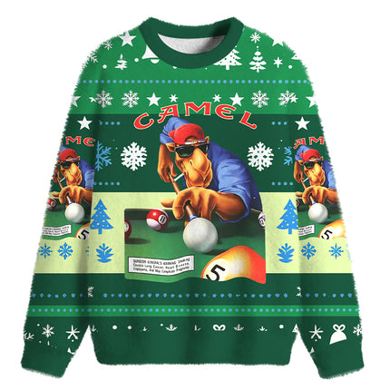 Uglysweatershops Vintage Joe Fuzzy Christmas Ugly Sweatshirt