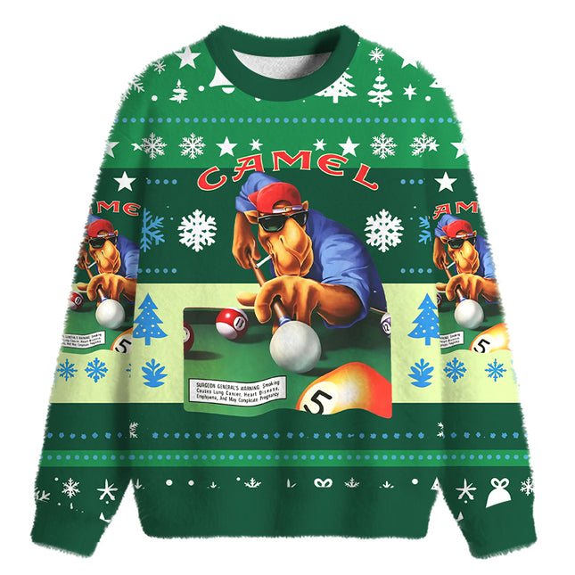 Uglysweatershops Vintage Joe Fuzzy Christmas Ugly Sweatshirt