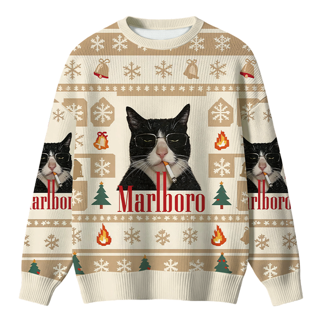 Uglysweatershops Smkong Black Cat Christmas Ugly Sweater