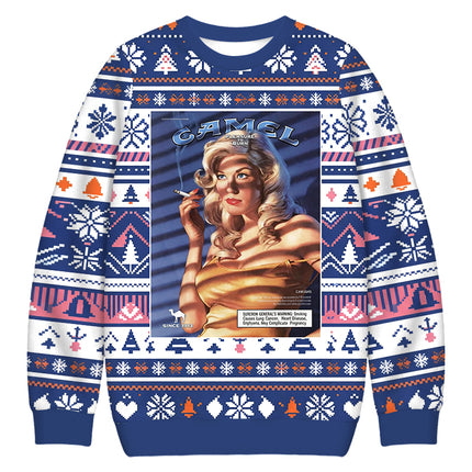 Uglysweatershops Vintage Women Smoking Christmas Ugly Sweatshirt