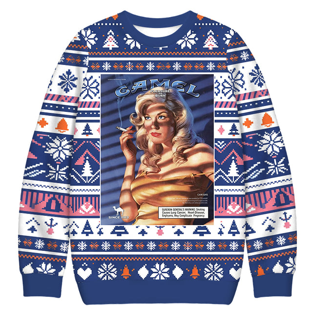 Uglysweatershops Vintage Women Smoking Christmas Ugly Sweatshirt