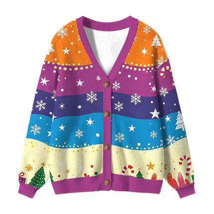 Uglysweatershops Tropical Fish Ugly Cardigan Sweater