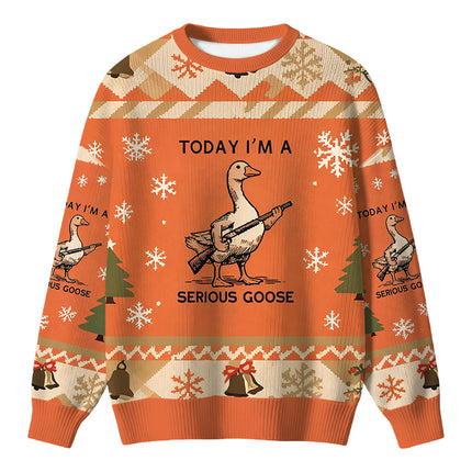 Uglysweatershops Serious Stupid Goose Christmas Ugly Sweater
