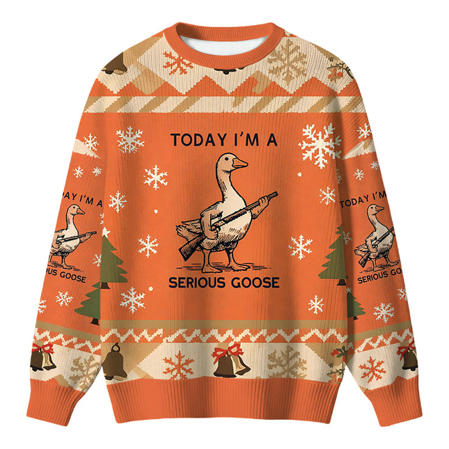 Uglysweatershops Serious Stupid Goose Christmas Ugly Sweater