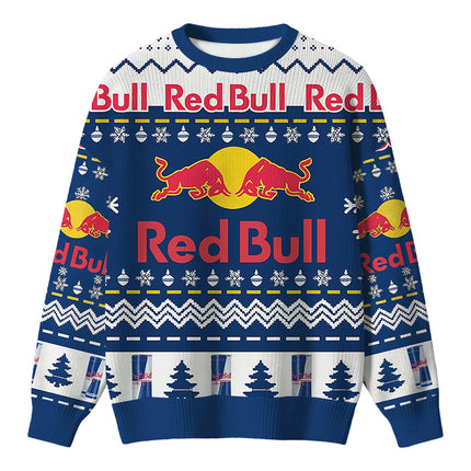 Uglysweatershops Blue Drink Christmas Ugly Sweater