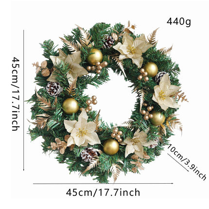 Uglysweatershops Christmas Golden Leaf Wreath