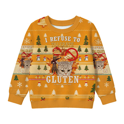 Uglysweatershops I Refuse to Tolerate Gluten Kids Ugly Sweater
