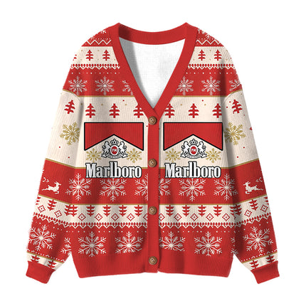 Uglysweatershops Red Cig Ugly Cardigan Sweater